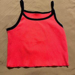 Salmon/pink ribbed cropped tank